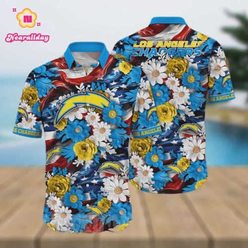 Los Angeles Chargers Summer Independence Day Hawaiian Shirt
