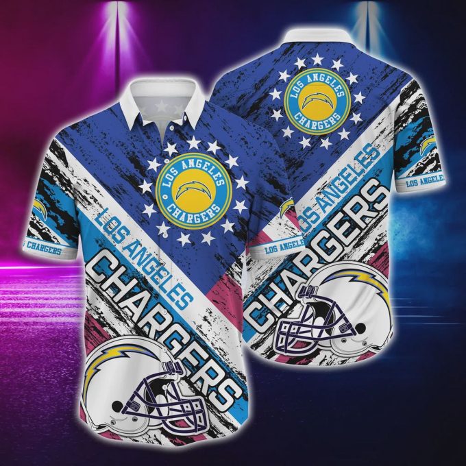 Los Angeles Chargers US Flag Hawaiian Shirt