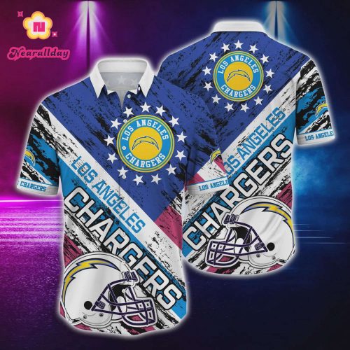 Los Angeles Chargers US Flag Hawaiian Shirt