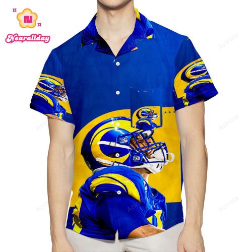 Los Angeles Rams Aaron Donald1 3D All Over Print Summer Beach Hawaiian Shirt With Pocket
