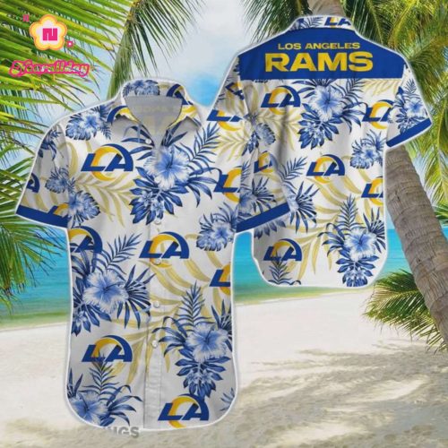 Los Angeles Rams Beach 3D Printing Hawaiian Shirt