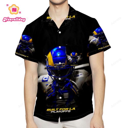 Los Angeles Rams Built For LA 3D All Over Print Summer Beach Hawaiian Shirt With Pocket