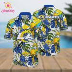 Los Angeles Rams Floral All Over Printed Hawaiian Shirt Los Angeles Rams Floral All Over Printed Hawaiian Shirt