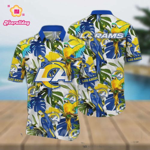 Los Angeles Rams Floral All Over Printed Hawaiian Shirt