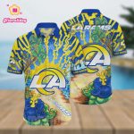 Los Angeles Rams Flower Colorful Printed Hawaiian Shirt