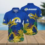Los Angeles Rams Flower Summer Colorful Printed Hawaiian Shirt
