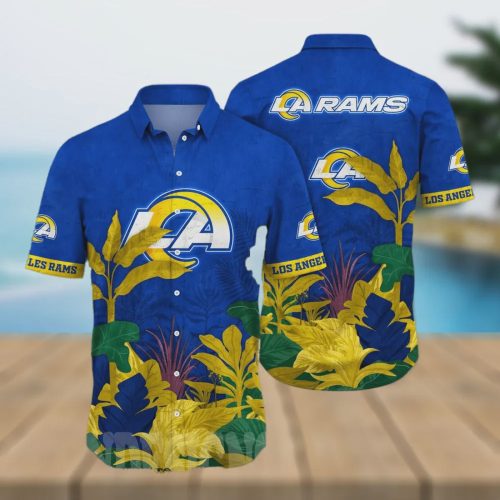 Los Angeles Rams Flower Summer Colorful Printed Hawaiian Shirt