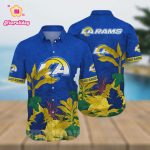 Los Angeles Rams Flower Summer Colorful Printed Hawaiian Shirt