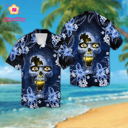 Los Angeles Rams Skull Hawaiian Shirt Gift for Men Women #2
