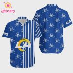 Los Angeles Rams Stripes And Skull Hawaiian Shirt Los Angeles Rams Stripes And Skull Hawaiian Shirt