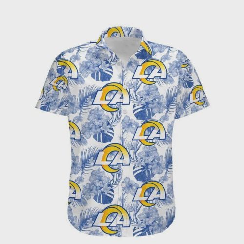 Los Angeles Rams Tropical Hibiscus Flowers Hawaiian Shirt