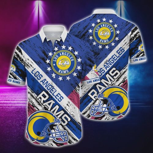 Los Angeles Rams US Flag Hawaiian Shirt