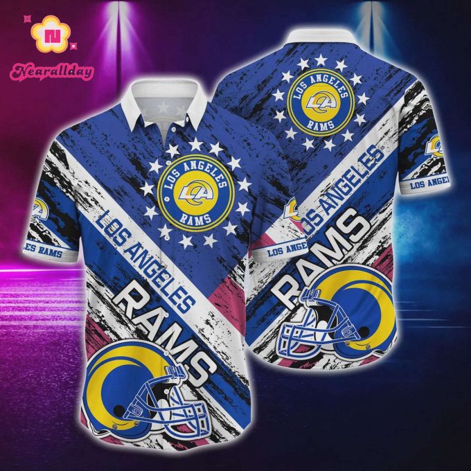Los Angeles Rams US Flag Hawaiian Shirt