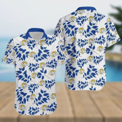 Los Angeles Rams White Background Hawaiian Shirt