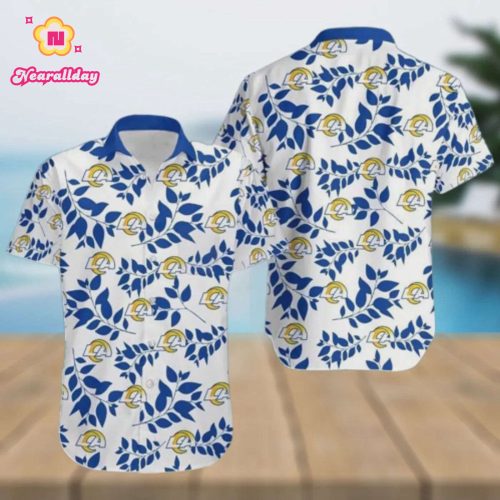 Los Angeles Rams White Background Hawaiian Shirt