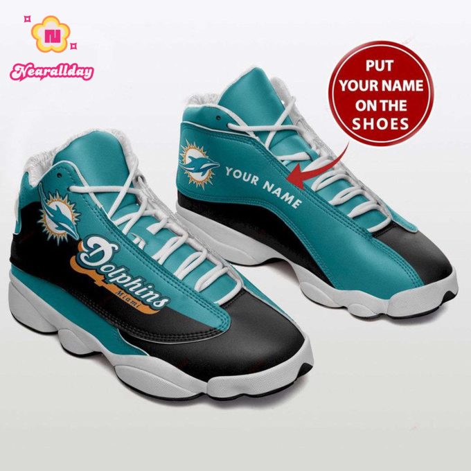 Miami Dolphins Air Jordan 13 Sneakers Personalized Sport Shoes For Men Women