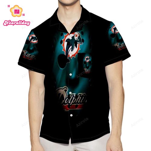 Miami Dolphins Art 1 3D All Over Print Summer Beach Hawaiian Shirt With Pocket