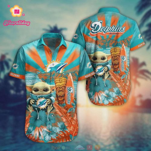 Miami Dolphins Baby Yoda Hawaiian Shirt