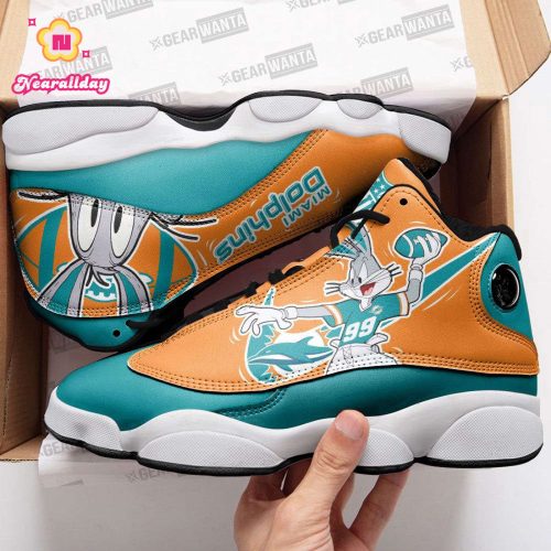 Miami Dolphins Bugs Bunny Air Jordan 13 Sneaker Custom For Fans Gift