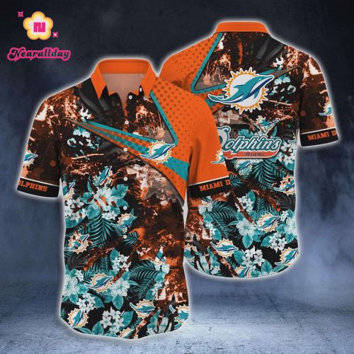 Miami Dolphins Cool Floral Hawaiian Shirt