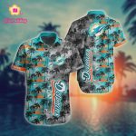 Miami Dolphins Cool Floral Pattern Hawaiian Shirt