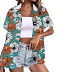 Miami Dolphins Flower Tropical Floral Aloha Hawaiian Shirt Miami Dolphins Flower Tropical Floral Aloha Hawaiian Shirt