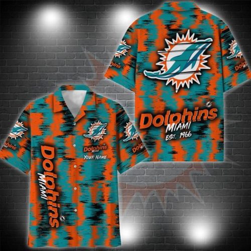 Miami Dolphins Hawaii Shirt Custom Your Name, Sport 3D Shirt, Gift For Fan EHIVGift