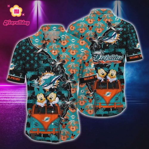 Miami Dolphins Mickey And Minnie Hawaiian Shirt
