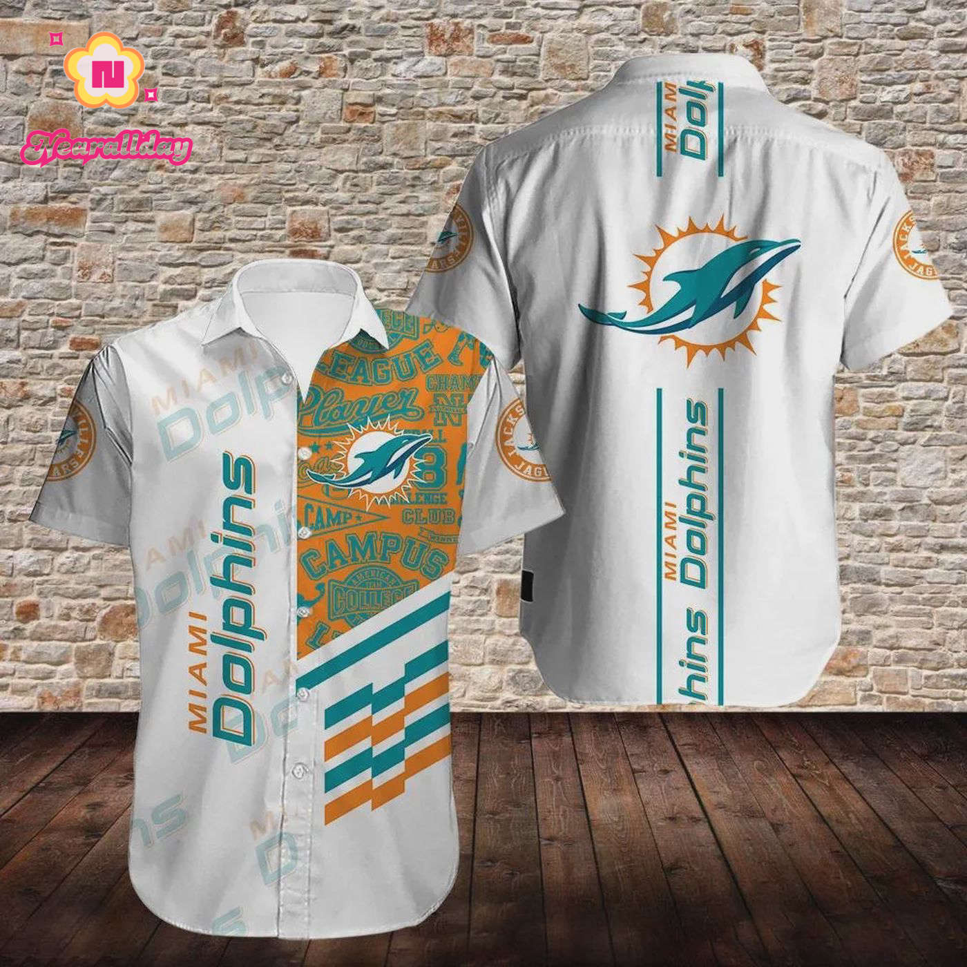 Miami Dolphins New Design Hawaiian Shirt V3 Miami Dolphins New Design Hawaiian Shirt V3