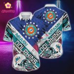 Miami Dolphins Rugby Helmet Hawaiian Shirt