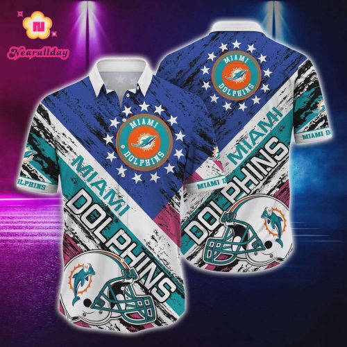 Miami Dolphins Rugby Helmet Hawaiian Shirt
