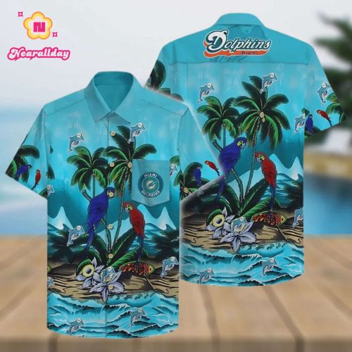 Miami Dolphins Tropical Graphic Hawaiian Shirt