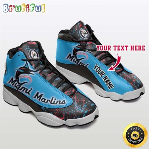 Miami Marlins Air Jordan 13 Sneaker Custom For Fans  Unisex Shoes Gift