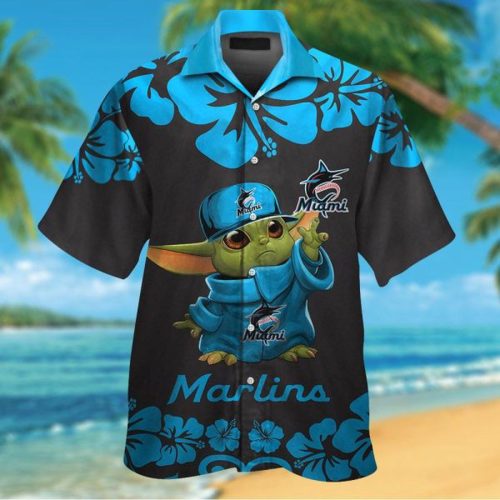 Miami Marlins Baby Yoda Hawaiian Shirt: Official MLB Merchandise
