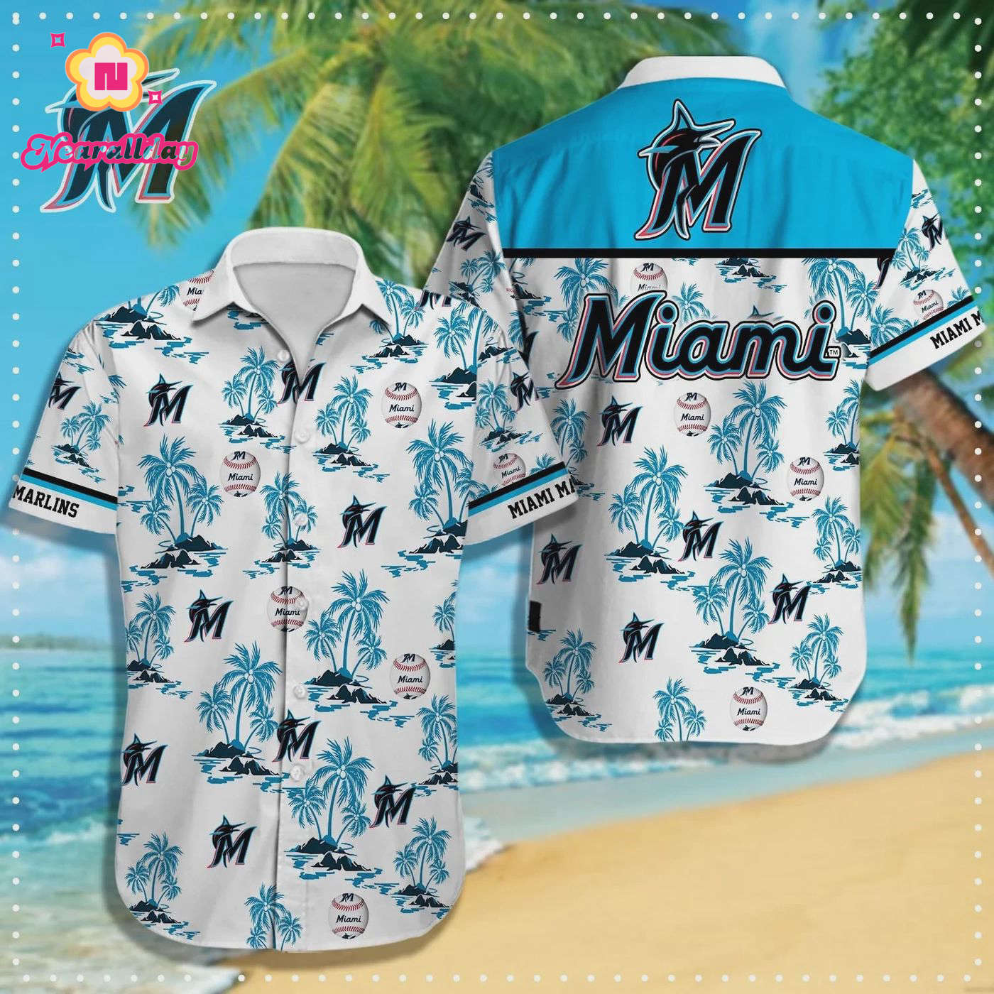 Official Miami Marlins MLB Hawaiian Shirt – Perfect for Game Day! Official Miami Marlins MLB Hawaiian Shirt – Perfect for Game Day!