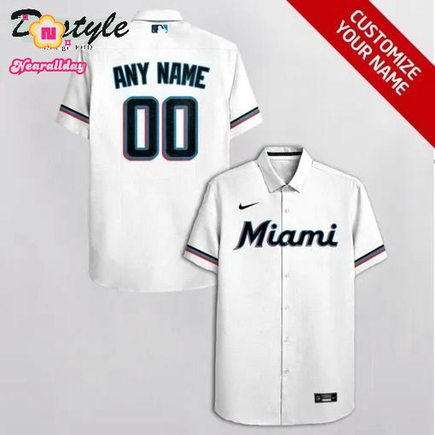 Custom Miami Marlins White Hawaiian Shirt – Personalize Your Style Custom Miami Marlins White Hawaiian Shirt – Personalize Your Style