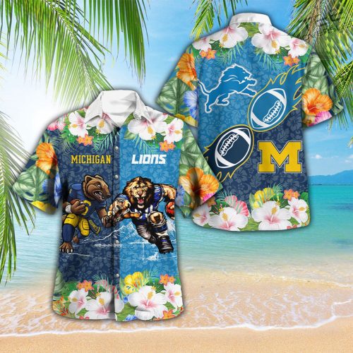 Michigan Wolverines Football X Detroit Lions Hawaiian Shirt