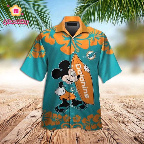 Mickey Aloha Shirt Miami Dolphins Hawaiian Shirt Dolphins Mickey Mouse Hawaiian Shirt