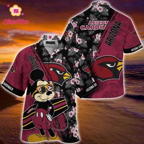 Mickey Mouse Hawaii Shirt Arizona Cardinals NFL Floral Pattern For Fans