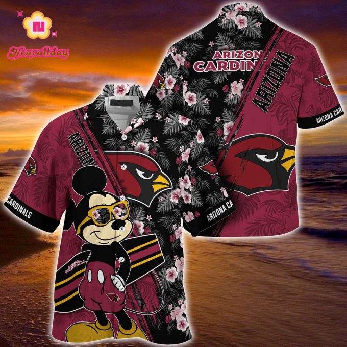 Mickey Mouse Hawaii Shirt Arizona Cardinals NFL Floral Pattern For Fans