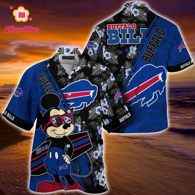 Mickey Mouse Hawaii Shirt Buffalo Bills NFL Floral Pattern For Fans