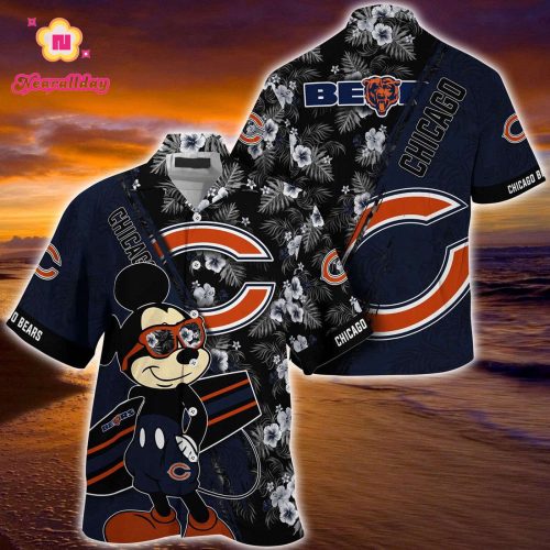 Mickey Mouse Hawaii Shirt Chicago Bears NFL Floral Pattern For Fans