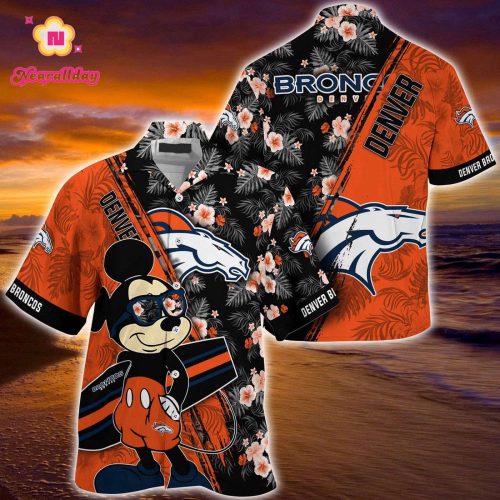Mickey Mouse Hawaii Shirt Denver Broncos NFL Floral Pattern For Fans