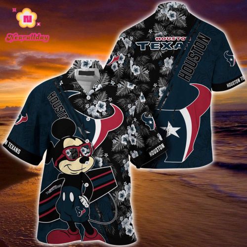 Mickey Mouse Hawaii Shirt Houston Texans NFL Floral Pattern For Fans