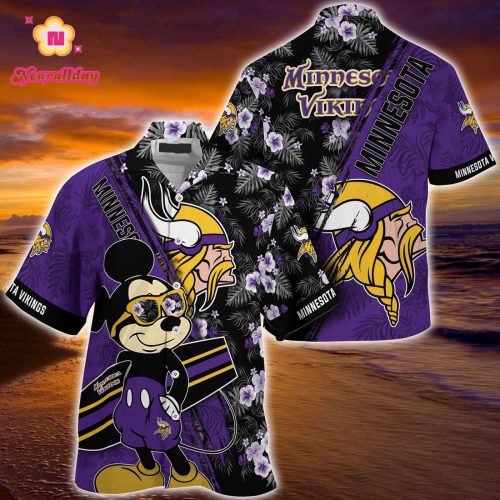 Mickey Mouse Hawaii Shirt Minnesota Vikings NFL Floral Pattern For Fans
