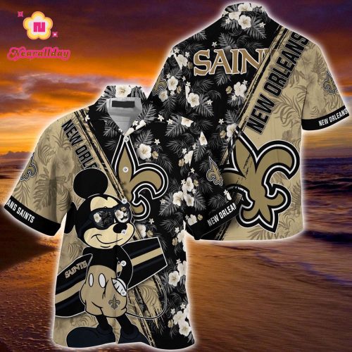Mickey Mouse Hawaii Shirt New Orleans Saints NFL Floral Pattern For Fans