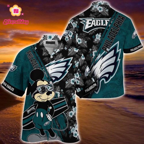 Mickey Mouse Hawaii Shirt Philadelphia Eagles NFL Floral Pattern For Fans
