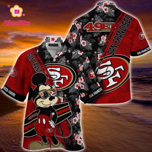 Mickey Mouse Hawaii Shirt San Francisco 49ers NFL Floral Pattern For Fans