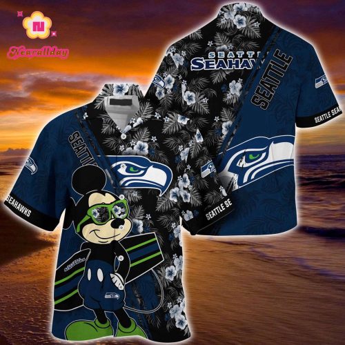 Mickey Mouse Hawaii Shirt Seattle Seahawks NFL Floral Pattern For Fans