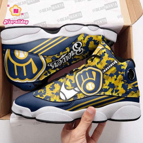 Milwaukee Brewers Air Jordan 13 Sneaker Custom For Fans  Unisex Shoes Gift